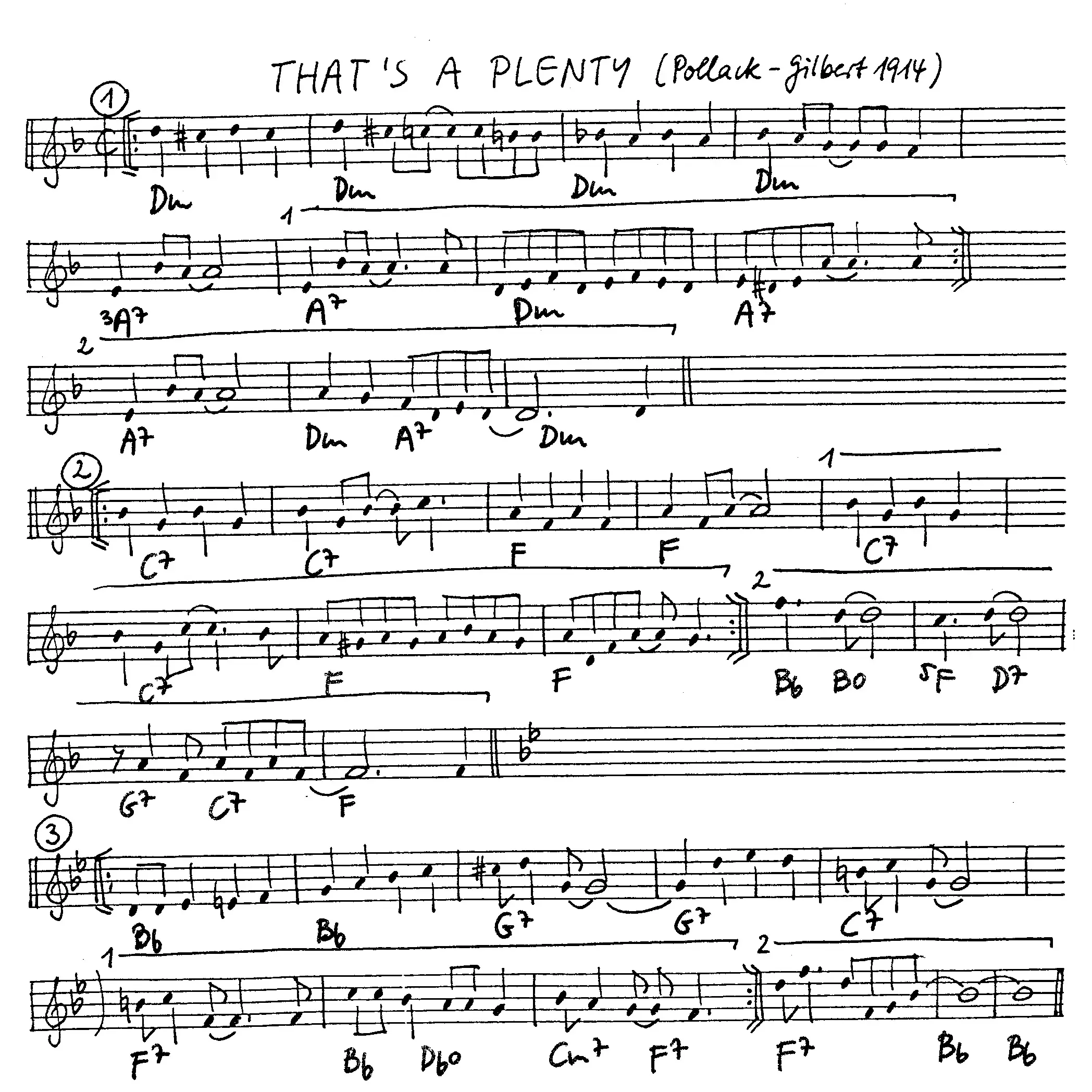 that's a plenty free jazz leadsheet - Courtesy of the Jungle Jazz Band